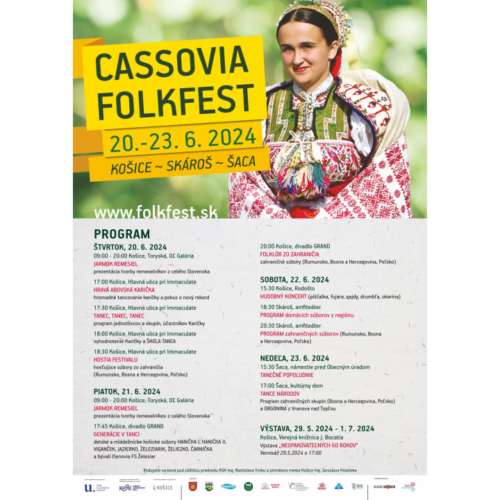 CASSOVIA FOLK FEST                 20.-23.6.2024    Košice - Skároš - Šaca
